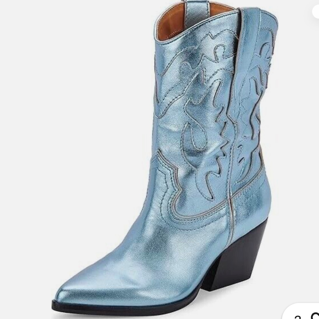 Dolce Vita Metallic Blue Cowgirl Boots Size 6.5